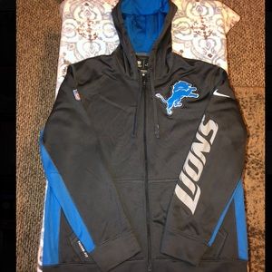 Therma-Fit Detroit Lions Nike Zip-Up Sweatshirt. Size Medium